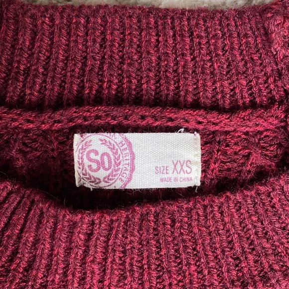 •SO• Long Sleeve Knit Braided Sleeve Sweater - Picture 7 of 8